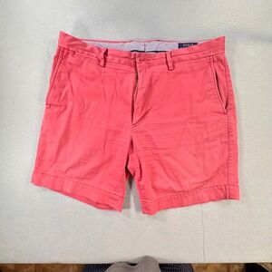 Polo Ralph Lauren Mens Coral Pink Stretch Straight Fit Chino Shorts Size 34
